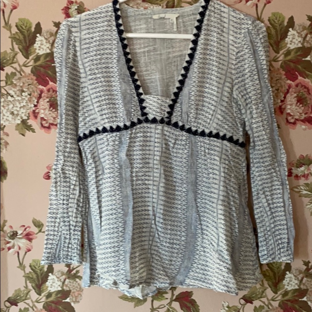 100% Cotton Blue & White Beach Tunic